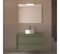 Meuble salle de bains 100cm 2 tiroirs Green Satin ATTILA - SALGAR 104967