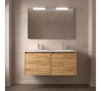 Meuble salle de bains 120cm 4 portes Chêne Africain NOJA - SALGAR 105093