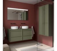 Meuble salle de bains 120cm 4 tiroirs Green Satin ATTILA - SALGAR 104975
