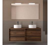 Meuble salle de bains 140cm 4 tiroirs Noyer Maya ATTILA - SALGAR 104987