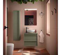 Meuble salle de bains 60cm 2 tiroirs Green Satin ATTILA - SALGAR 104941