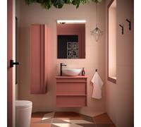 Meuble salle de bains 60cm 2 tiroirs Red Satin ATTILA - SALGAR 104942