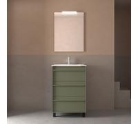 Meuble salle de bains 60cm 3 tiroirs Green Satin ATTILA - SALGAR 105207