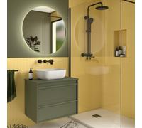 Meuble salle de bains 70cm 2 tiroirs Green Satin ATTILA - SALGAR 104949