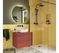 Meuble salle de bains 70cm 2 tiroirs Red Satin ATTILA - SALGAR 104950