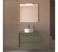 Meuble salle de bains 80cm 2 tiroirs Green Satin ATTILA - SALGAR 104957