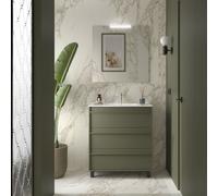 Meuble salle de bains 80cm 3 tiroirs Green Satin ATTILA - SALGAR 105215