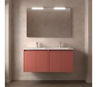 Meuble salle de bains et miroir 120cm 4 portes Red Satin NOJA - SALGAR 105305
