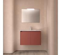 Meuble salle de bains et miroir 80cm 2 portes Red Satin NOJA - SALGAR 105296