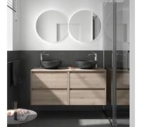 Meuble salle de bains et plan de toilette 140cm 4 tiroirs Chêne Naturel NOJA - SALGAR 105531