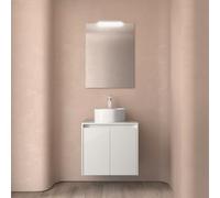 Meuble salle de bains et plan de toilette 70cm 2 portes Blanc Brillant NOJA - SALGAR 105543