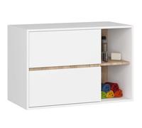 AKORD Meuble sous Vasque Salle de Bain VAMI 90 cm - sous-Lavabo Mural avec 2 Tiroirs - Rangement Pratique et Élegant - pour Vasque à Poser - 90x60x45,5 cm - Blanc & Chêne Sonoma