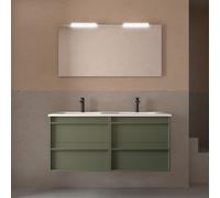 Meuble salle de bains + Vasque 120cm 4 tiroirs Green Satin ATTILA - SALGAR 104834