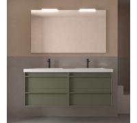 Meuble salle de bains + Vasque 140cm 4 tiroirs Green Satin ATTILA - SALGAR 104933