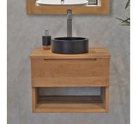Meuble sdb teck massif 60 cm khartane
