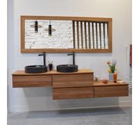 Meuble sdb teck massif khaléïconcept 225