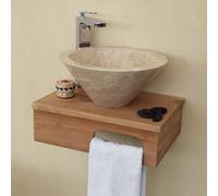 Meuble sdb teck pour lave-mains lazzeri