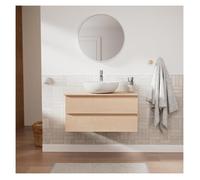 Meuble simple vasque SORRENTO décor chêne 80 cm