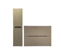 Meuble simple vasque suspendu avec colonne - Taupe - 80 cm - STEFANIE