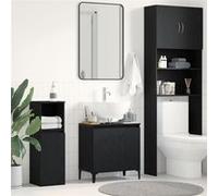 vidaXL Meuble sous-évier Chêne noir 58×33×60 cm – Bois d'ingénierie, étagères murales