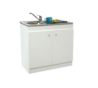 Meuble sous évier DECLIQ 100x60cm 2 portes avec charnières invisibles - NEOVA - S13N22100