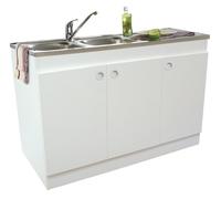 Meuble sous évier DECLIQ 120x60cm 3 portes avec charnières invisibles - NEOVA - S13N23120