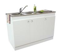 Meuble sous évier DECLIQ 120x60cm 3 portes avec charnières invisibles - NEOVA - S13N23120