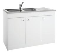 Meuble sous évier DECLIQ 120x60cm 3 portes avec charnières invisibles - NEOVA - S13N23120