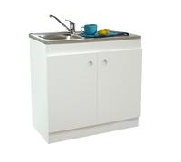 Meuble sous évier DECLIQ 90X60cm 2 portes avec charnières invisibles - NÉOVA - S13N22090