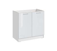 - Meuble sous-évier Eco Blanc Brillant 2 portes L 80 cm