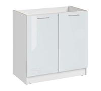 - Meuble sous-évier Eco Blanc Brillant 2 portes L 80 cm