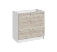 - Meuble sous-évier Eco Noyer Blanchi 2 portes L 80 cm