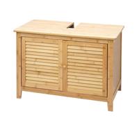 Mendler Meuble sous évier HWC-B18 bambou armoire salle de bain 60x80x40 cm