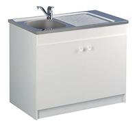 Meuble sous-évier LIBERTY 90x58,6x82 cm, 2 portes, sélection HLM, NF, blanc Réf 200199