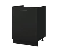 Meuble sous-évier Lovia Noir Mat 1 porte L 60 cm - Cuisineandcie