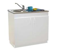 Meuble sous-évier mélaminé SIM'HYDRO 2 portes 1000 x 600 mm NÉOVA S12N42100H