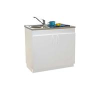 Meuble sous-évier mélaminé SIM'HYDRO 2 portes 900 x 600 mm NÉOVA S12N42090H
