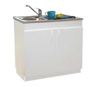 Meuble sous-évier mélaminé SIM'HYDRO 2 portes 900 x 600 mm NÉOVA S12N42090H