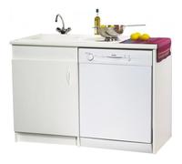 Meuble sous-évier - NEOVA - Lav' Vaisselle - Blanc - 120 x 60 - 1 porte