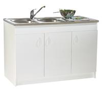 Meuble sous évier SIM blanc 16 mm 2 portes largeur 800 mm NÉOVA S12N02080