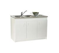 Meuble sous-évier N.F. 3 portes blanc 1200x600