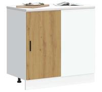 Meuble sous évier - vidaXL - Lyon - Chêne artisanal - Bois d'ingénierie - 86x46x81,5 cm - Capacité 70 kg