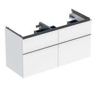 Meuble sous lavabo 120 cm 2 cuves Geberit iCon 4T poignée Chrome Blanc brillant - GEBERIT 502.309.01.2