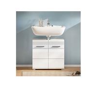 Meuble sous lavabo 2 portes KUEDA blanc brillant 60x34x56 cm