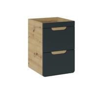 Meuble Sous Lavabo 40 Cm, 2 Tiroirs, Chêne Craft Gris Cosmos