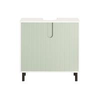 Meuble Sous Lavabo Avec 2 Portes Effet Bois Vert Et Blanc Vert