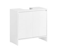 Meuble sous lavabo avec 2 portes et 2 étages effet bois blanc