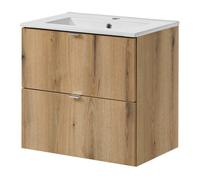 Meuble sous lavabo avec vasque 60 x 57 x 39 cm chêne NEWPORT