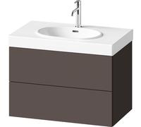 Meuble sous-lavabo Balcoon Duravit, suspendu, 2 tiroirs, 784x509x471mm, BA47230JGIG0000, Couleur: Brun ardoise structuré mat / Brun ardoise mat