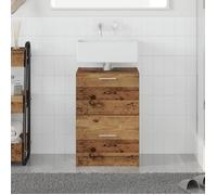 Meuble sous lavabo Bois Vieilli 40x37x59 cm MDF